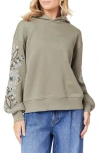 Scotch & Soda Embroidered Hooded Sweatshirt In Green