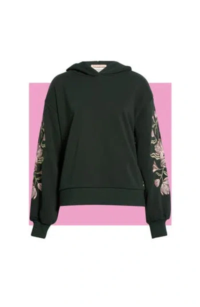 Scotch & Soda Embroidered Hooded Sweatshirt In Green