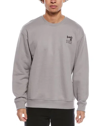 Scotch & Soda Embroidered Logo Crewneck Sweatshirt In Animal Print
