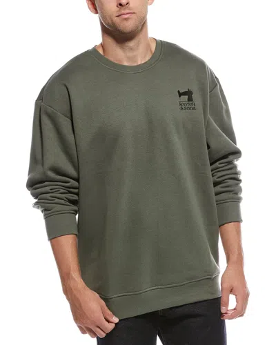 Scotch & Soda Embroidered Logo Crewneck Sweatshirt In Green