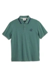 Scotch & Soda Embroidered Logo Piqué Polo In Green