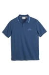 Scotch & Soda Embroidered Logo Piqué Polo In Blue