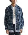 Scotch & Soda Embroidered Long Sleeve Camp Shirt In Blue