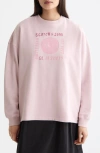 Scotch & Soda Embroidered Oversize Sweatshirt In Pink