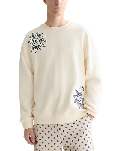 Scotch & Soda Embroidered Relaxed Fit Sweatshirt In Neutral