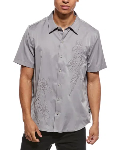 Scotch & Soda Embroidered Shirt In Gray