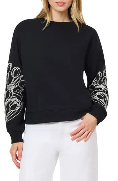 Scotch & Soda Embroidered Sweatshirt In Black