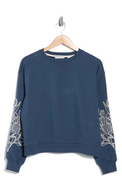 Scotch & Soda Embroidered Sweatshirt In Blue