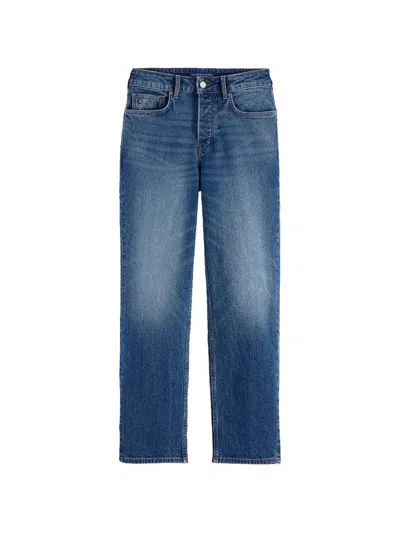 Scotch & Soda Faded Straight-leg Jeans In Blue