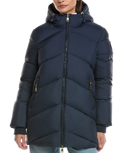 Scotch & Soda Fallon Boxy Puffer Coat In Blue