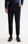 Scotch & Soda Fave Loose Tapered Cotton Corduroy Joggers In Black