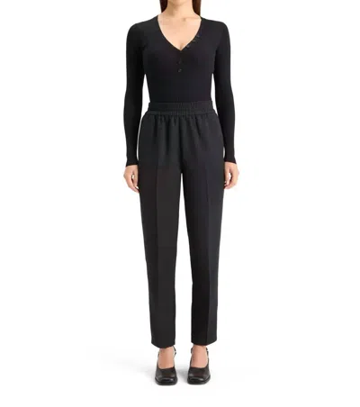 Scotch & Soda Figure Hugging Ribbed Sweater In Black