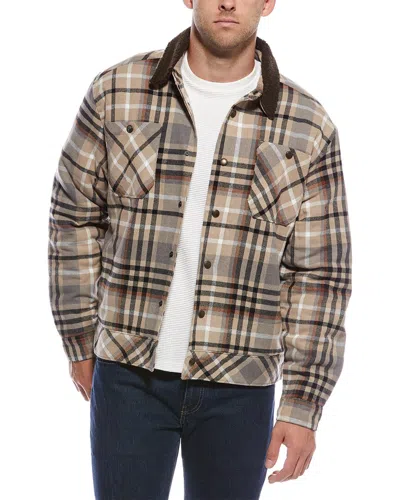 Scotch & Soda Flannel Eisenhower Jacket In Brown