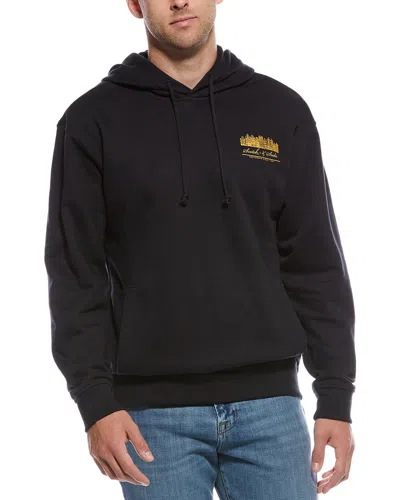 Scotch & Soda Fleece Graphic Hoodie In Black