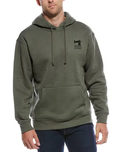 Scotch & Soda Fleece Graphic Hoodie In Green