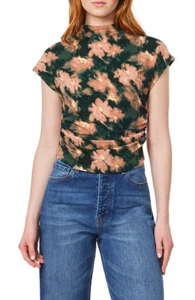 Scotch & Soda Floral Dolman Funnel Neck Knit Top In Multi