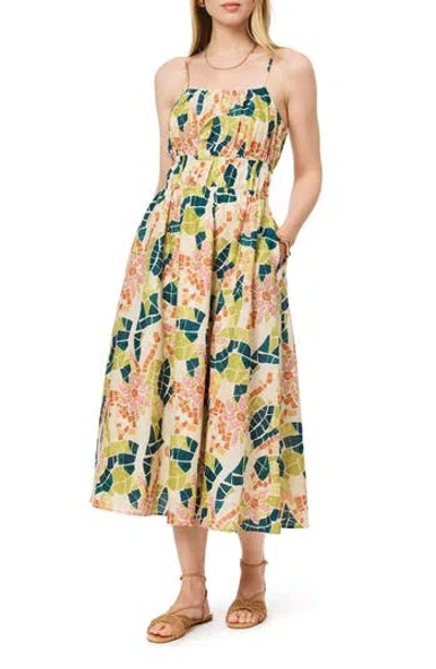 Scotch & Soda Floral Gathered A-line Cotton Sundress In Multi