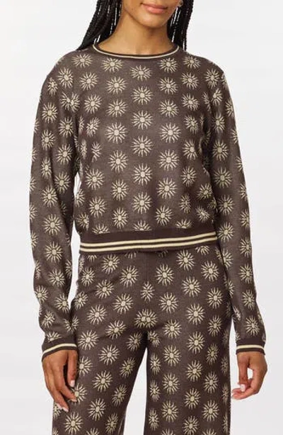 Scotch & Soda Floral Jacquard Crewneck Sweater In Multi