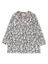 Scotch & Soda Floral-print Collarless Blouse In Blue