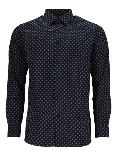 Scotch & Soda Floral-print Shirt In Black