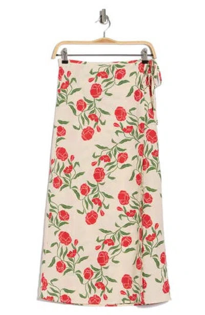 Scotch & Soda Floral Wrap Skirt In Neutral