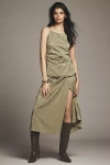 Scotch & Soda Fluid Wrap Midi Skirt In Green