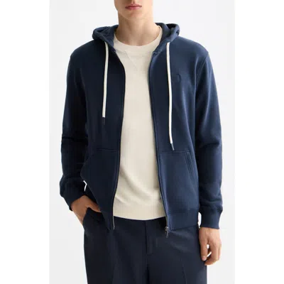 Scotch & Soda Full Zip Hoodie In Blue