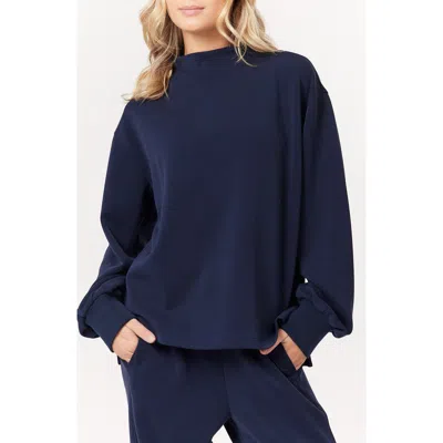 Scotch & Soda Funnel Neck Sweatshirt In Blue