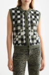 Scotch & Soda Fuzzy Jacquard Sweater Vest In Green