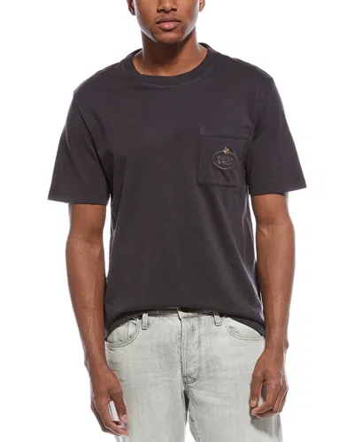 Scotch & Soda Garment-dyed Pocket T-shirt In Black