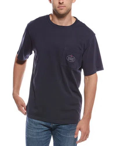 Scotch & Soda Garment-dyed Pocket T-shirt In Blue