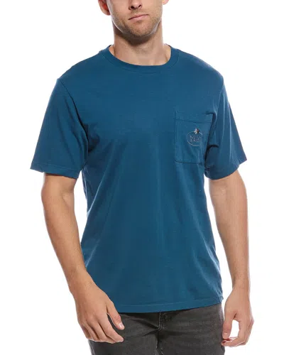 Scotch & Soda Garment-dyed Pocket T-shirt In Blue