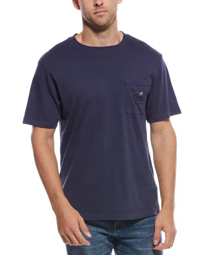 Scotch & Soda Garment-dyed Pocket T-shirt In Blue