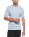 Scotch & Soda Garment-dyed Pocket T-shirt In Blue