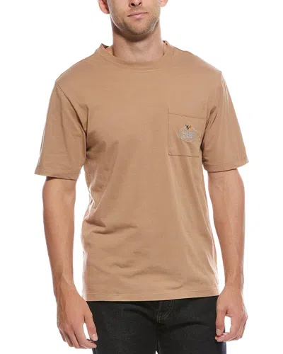 Scotch & Soda Garment-dyed Pocket T-shirt In Brown