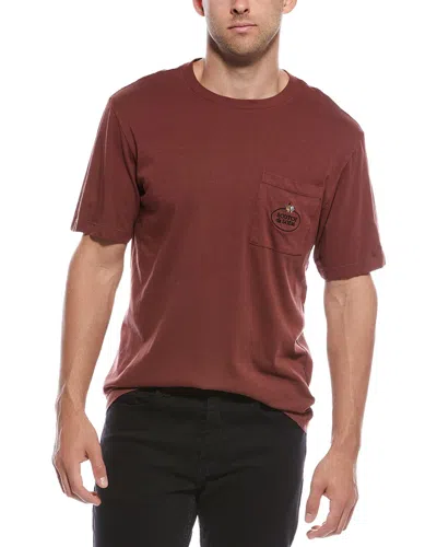Scotch & Soda Garment-dyed Pocket T-shirt In Brown