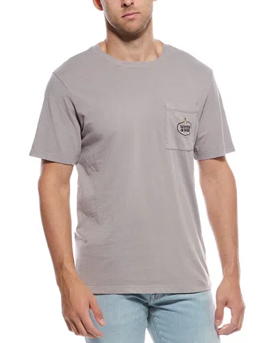 Scotch & Soda Garment-dyed Pocket T-shirt In Gray