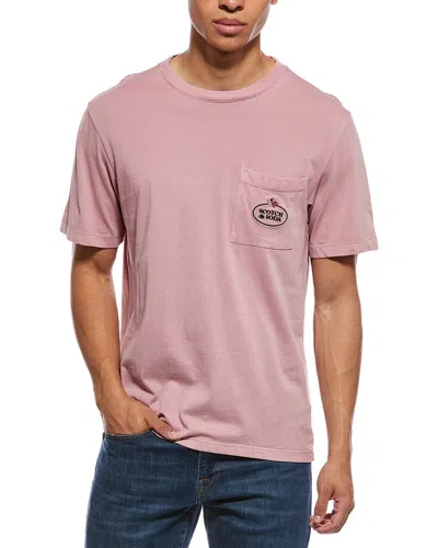Scotch & Soda Garment-dyed Pocket T-shirt In Purple