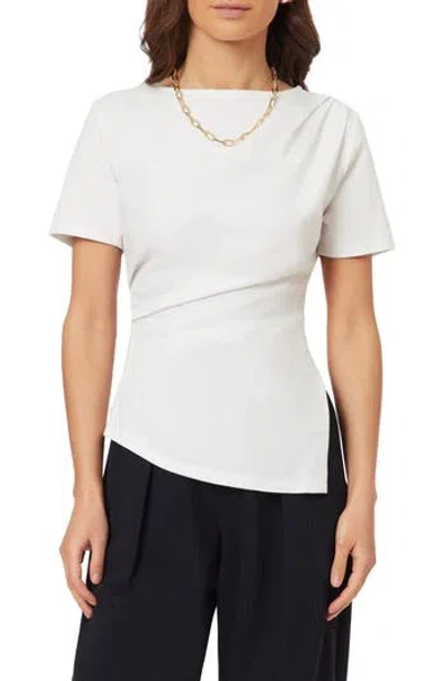 Scotch & Soda Gathered Asymmetric Tee In White