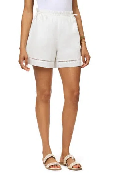 Scotch & Soda Gathered Cotton Shorts In White