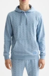 Scotch & Soda Geo Jacquard Terry Hoodie In Blue