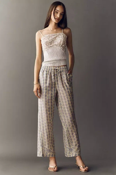 Scotch & Soda Gia Cotton Printed Pants In Neutral