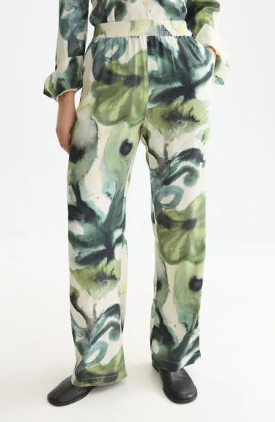 Scotch & Soda Gia Floral Print Wide Leg Pants In Animal Print