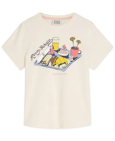 Scotch & Soda Kids' Girls 7-16 Short-sleeve T-shirt In Neutral