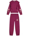 Scotch & Soda Girls Toddler 2t-4t Fleece Sweatshirt And Joggers, 2-piece Set In Burgundy
