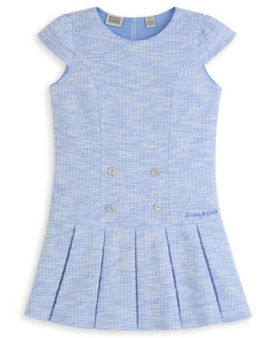 Scotch & Soda Kids' Girls 4-6x Short-sleeve Boucle Dress In Blue