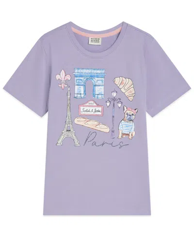 SCOTCH & SODA GIRLS 7-16 PARIS GRAPHIC PRINT T-SHIRT