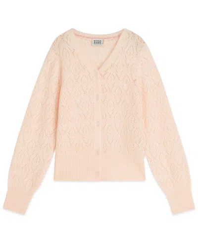 Scotch & Soda Kids' Girls 7-16 Pointelle Knit Sweater In Neutral