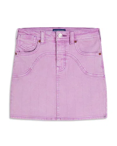 Scotch & Soda Girls' Denim Mini Skirt - Little Kid, Big Kid In Purple