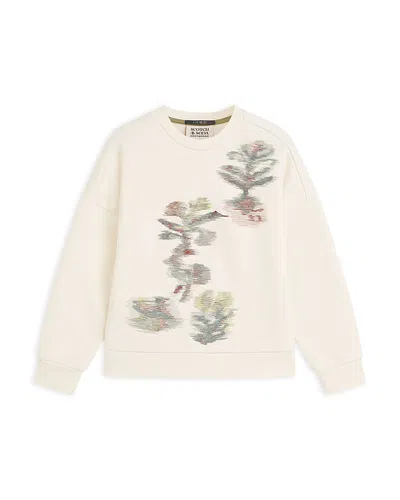 Scotch & Soda Girls' Embroidered Sweatshirt - Little Kid, Big Kid In Neutral